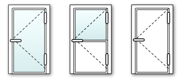 porte en PVC vitrée, porte semi vitrée, porte pleine